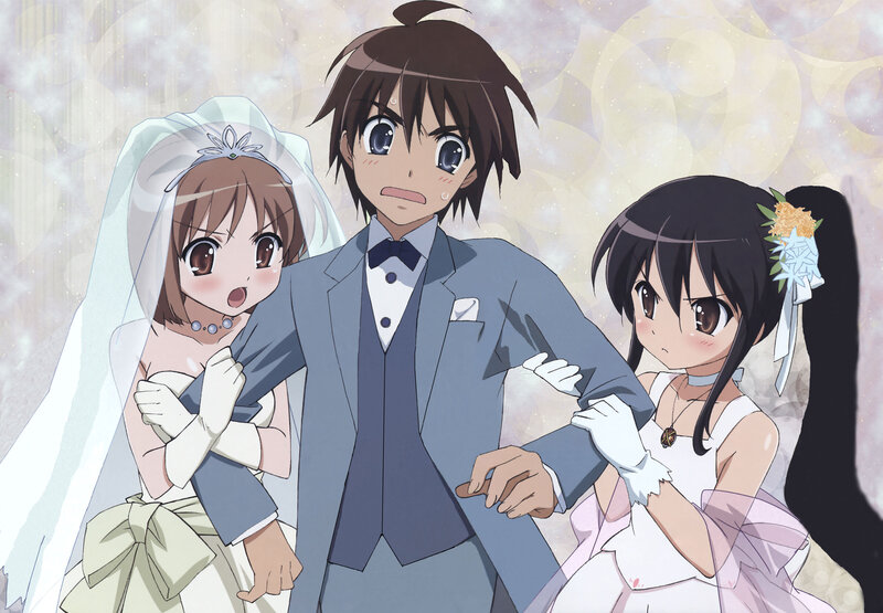 Anime Characters in Wedding Attire — White, Dramatic