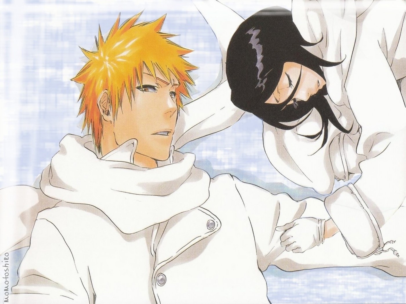 anime characters in white coats