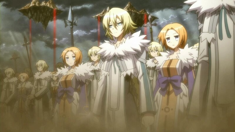 anime characters in white robes
