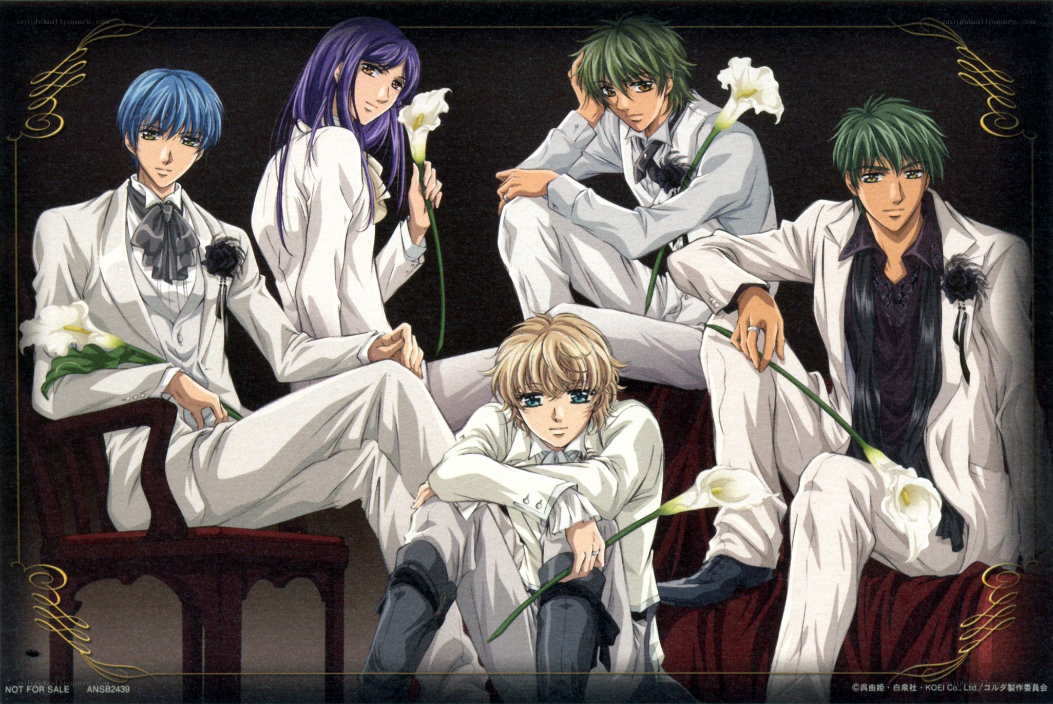 anime characters in white suits