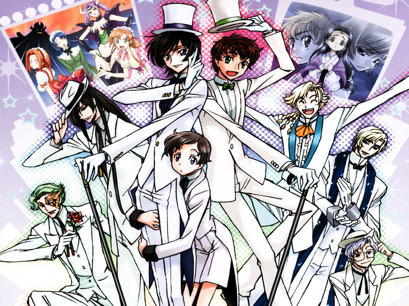anime characters in white suits