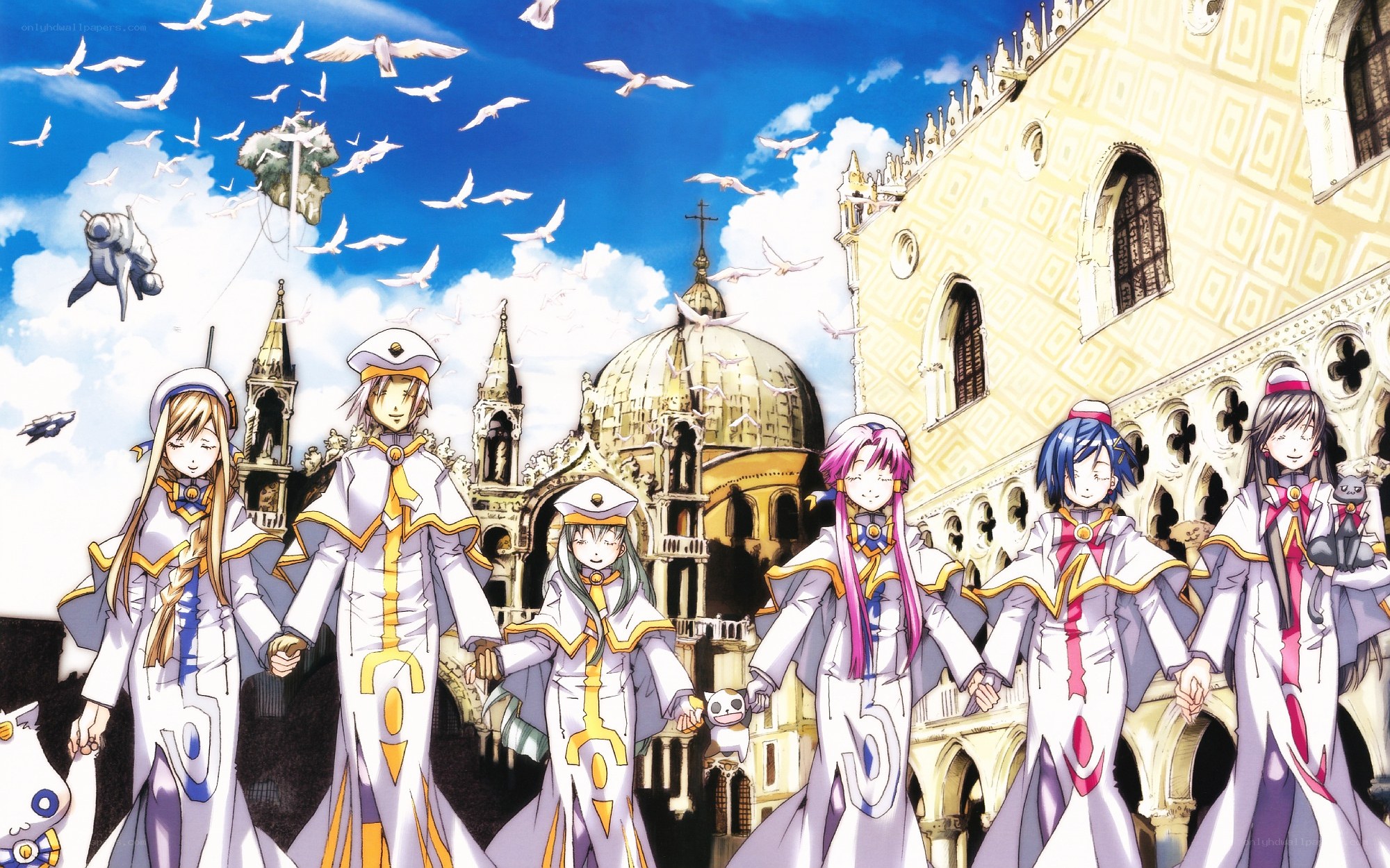 anime characters in white uniforms