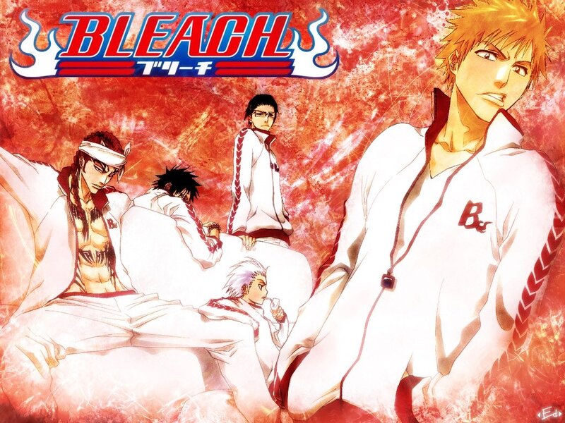 Anime Characters in White Uniforms — Red, Dramatic, Manga