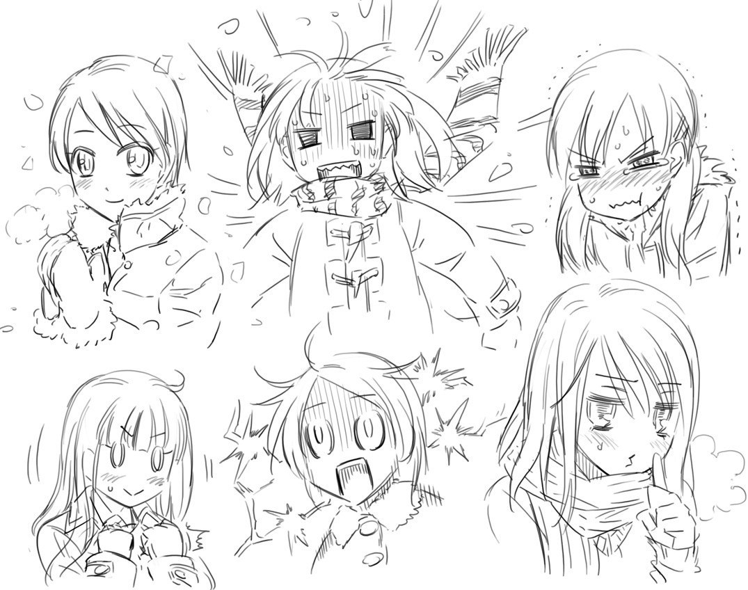 anime characters in winter