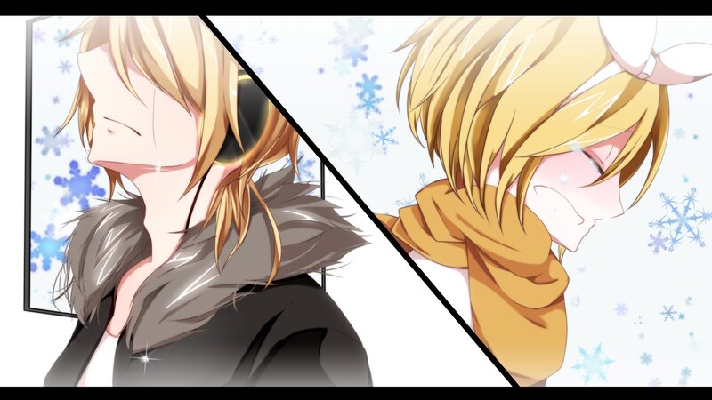 Anime characters in winter