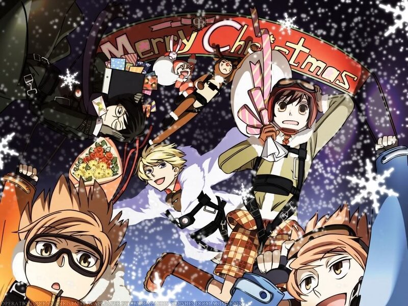 Anime Characters in Winter — Blue, Festive, Snowflakes