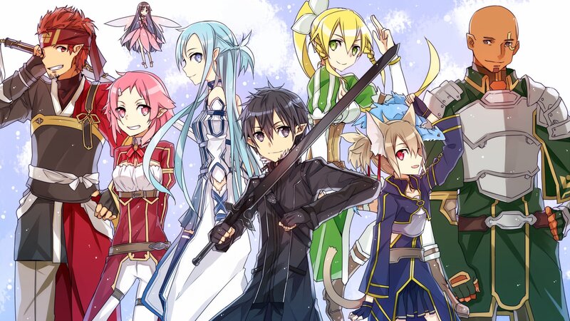 Anime Characters in Winter — Blue, Festive, Sword