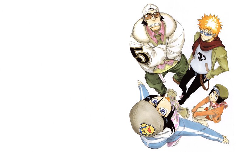 Anime Characters in Winter Clothes — White