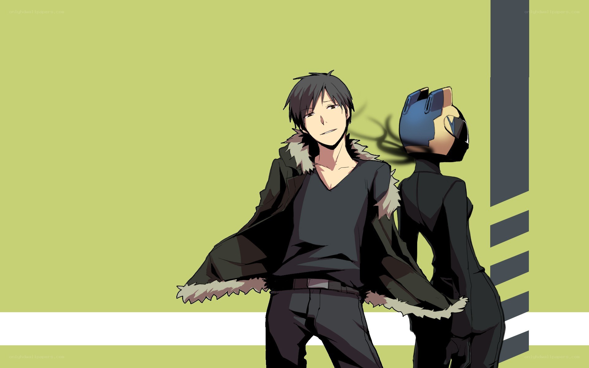 anime characters in winter coats