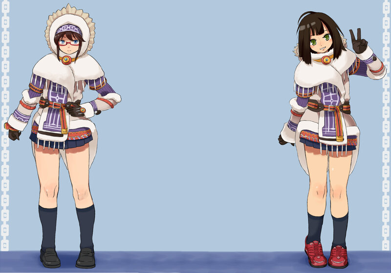 Anime characters in winter outfits