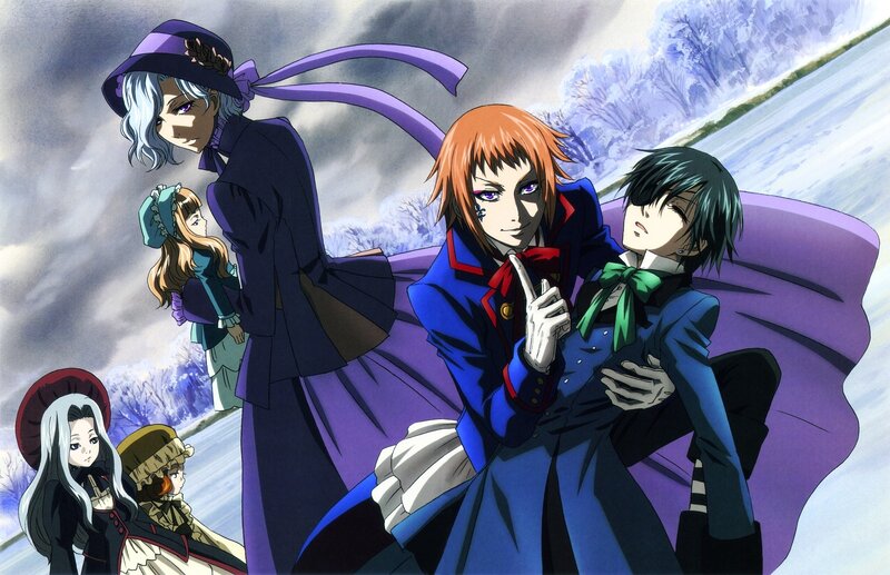 Anime Characters in Winter — Purple, Dramatic