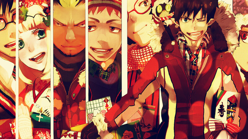 Anime Characters in Winter — Red, Festive