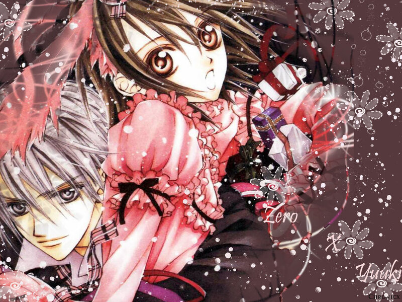 anime characters in winter scene
