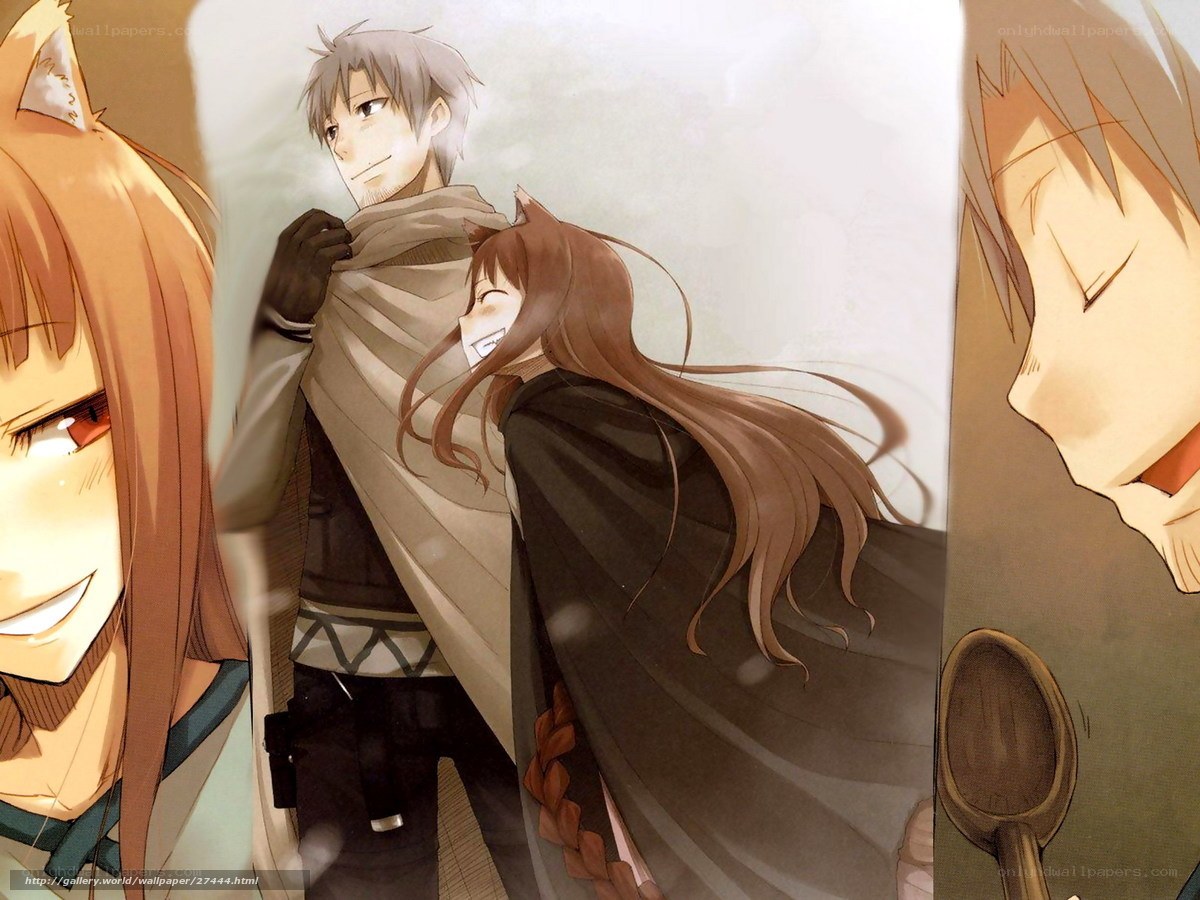 anime characters in winter scene