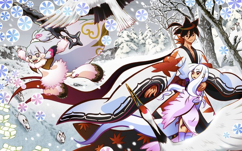 Anime Characters in Winter — White