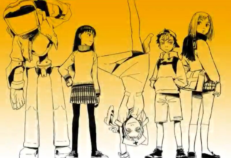 anime characters in yellow