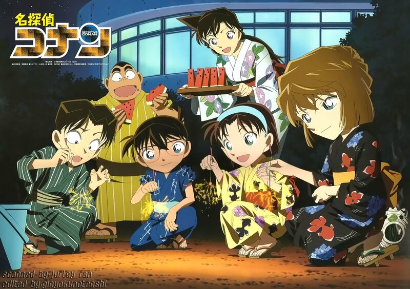 Anime Characters in Yukata — Blue, Festive