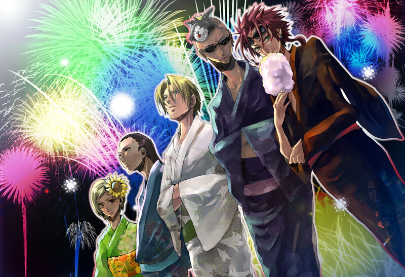 Anime Characters in Yukata — Purple