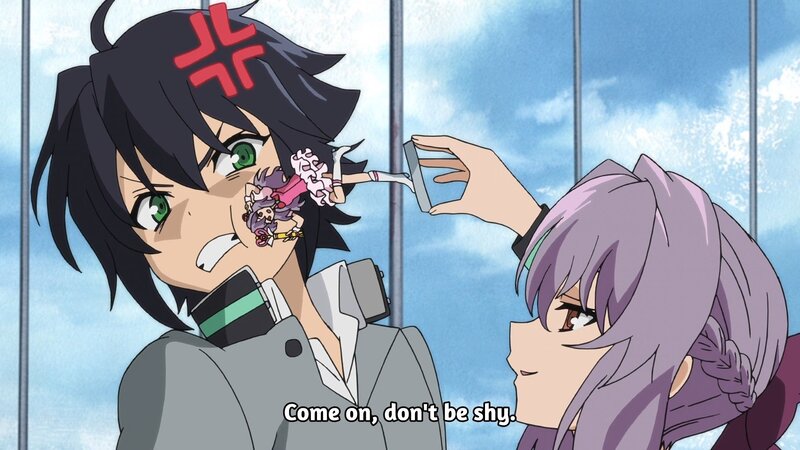 Anime Characters Interacting — Purple
