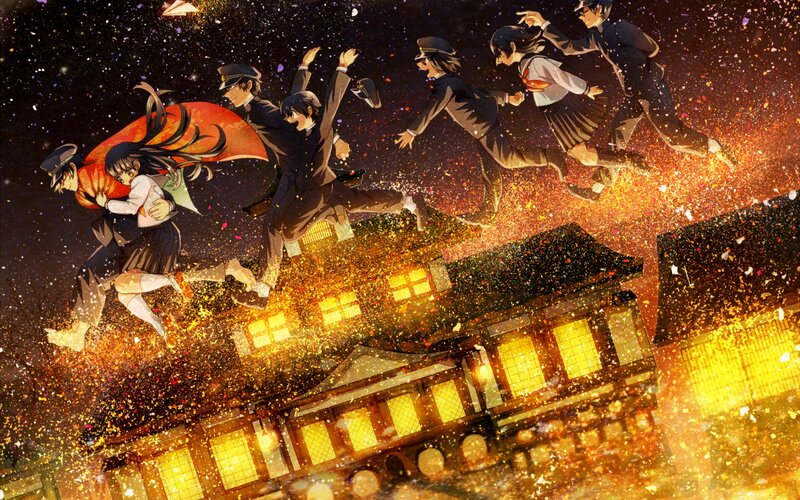 Anime Characters Jumping — Black