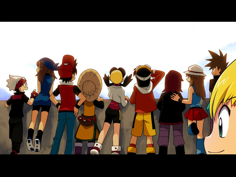 anime characters looking forward