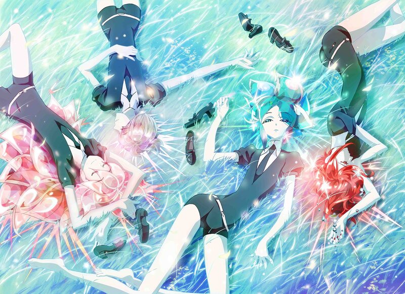 Anime Characters Lying Down — Blue