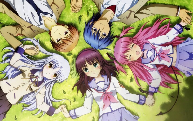 anime characters lying in a circle