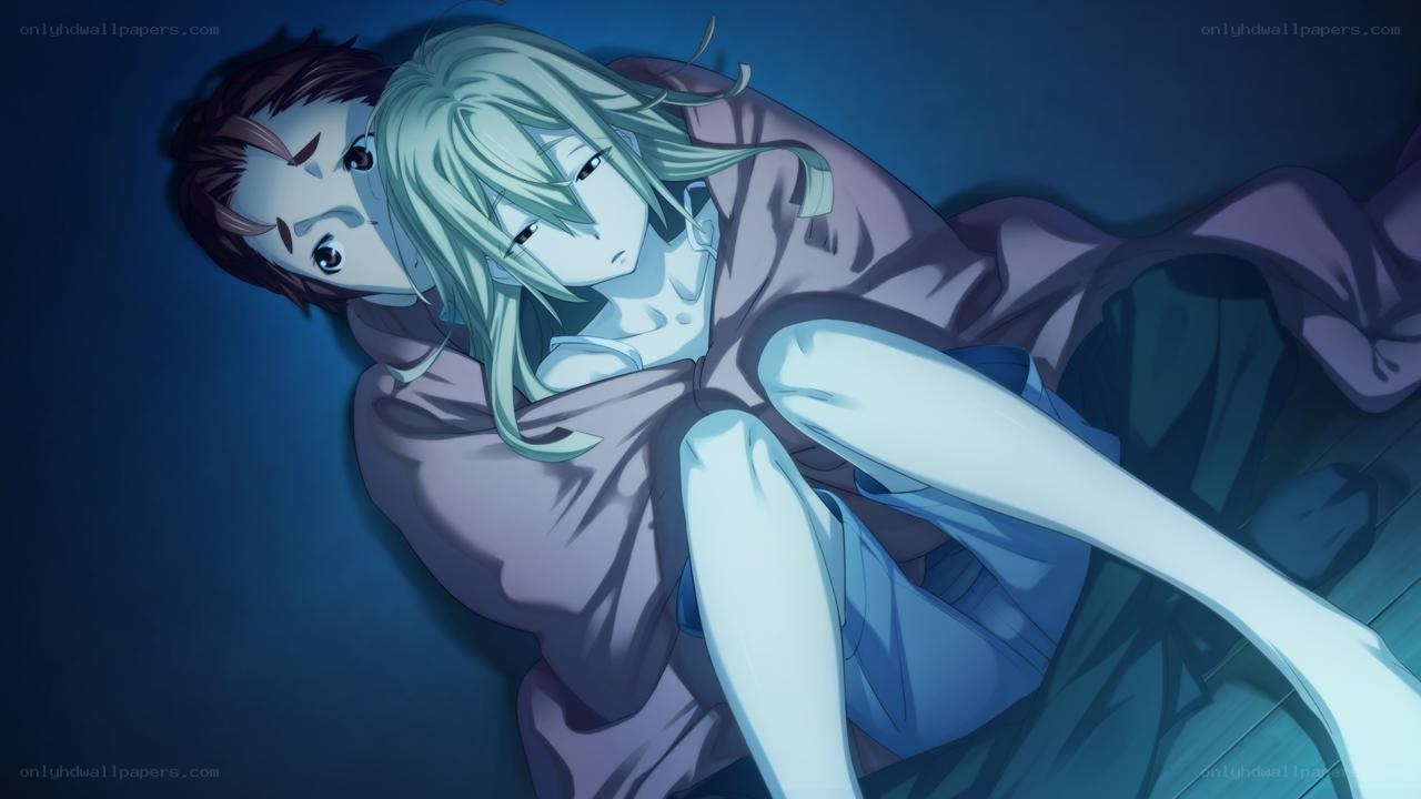 anime characters lying together
