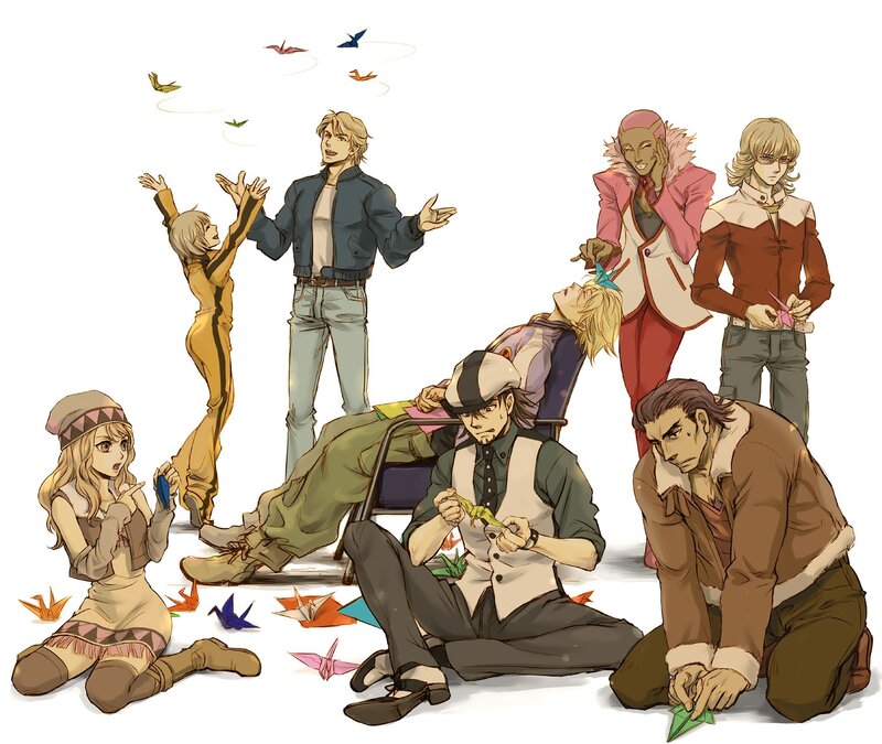 anime characters making origami