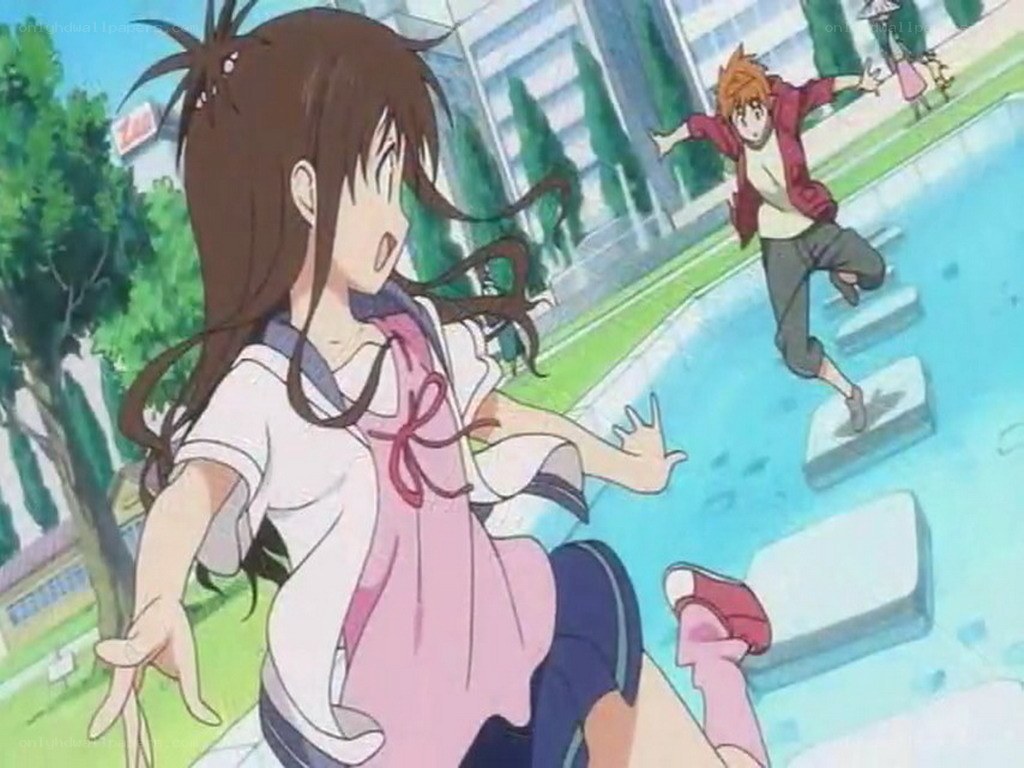 Anime characters near water