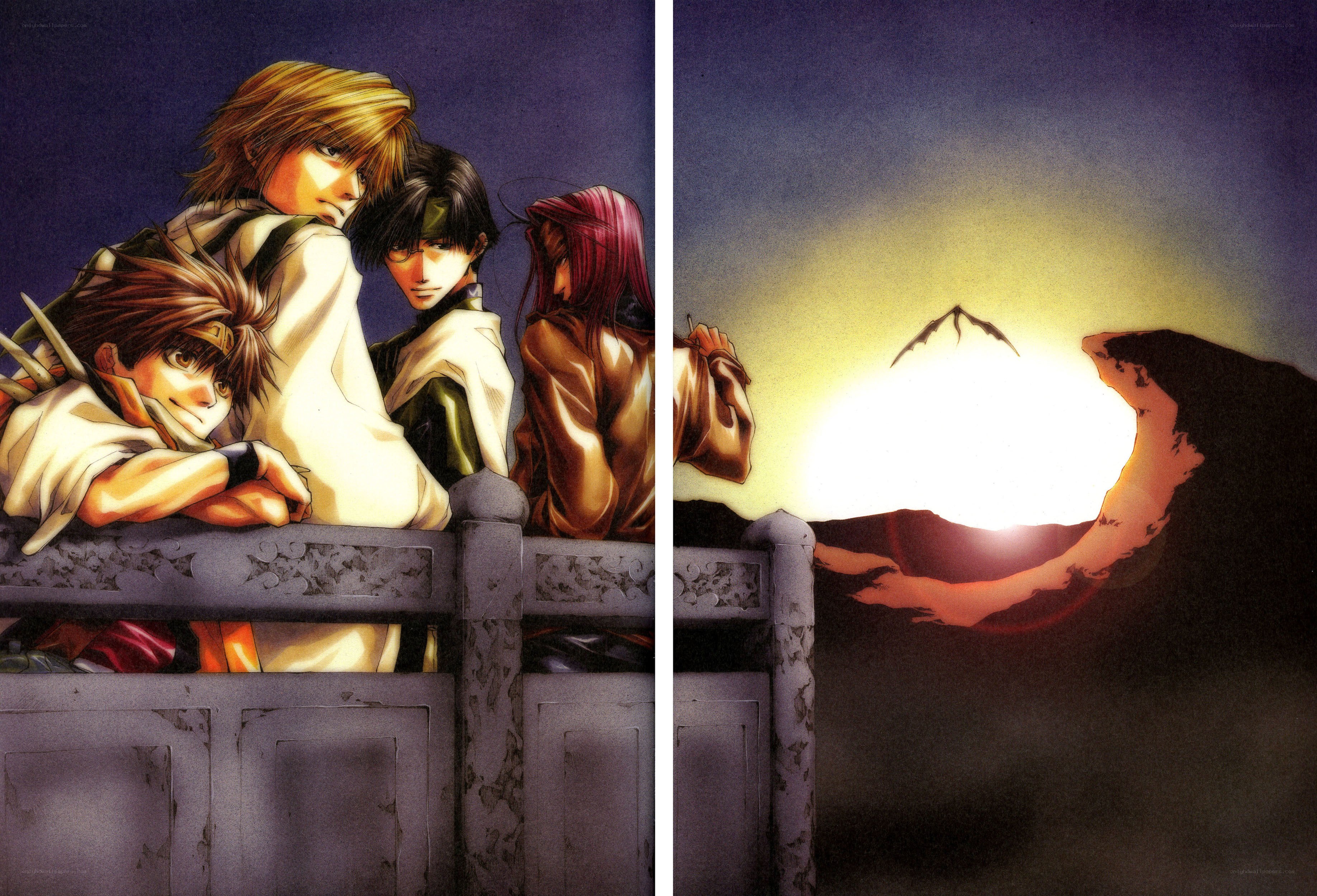 anime characters on a balcony