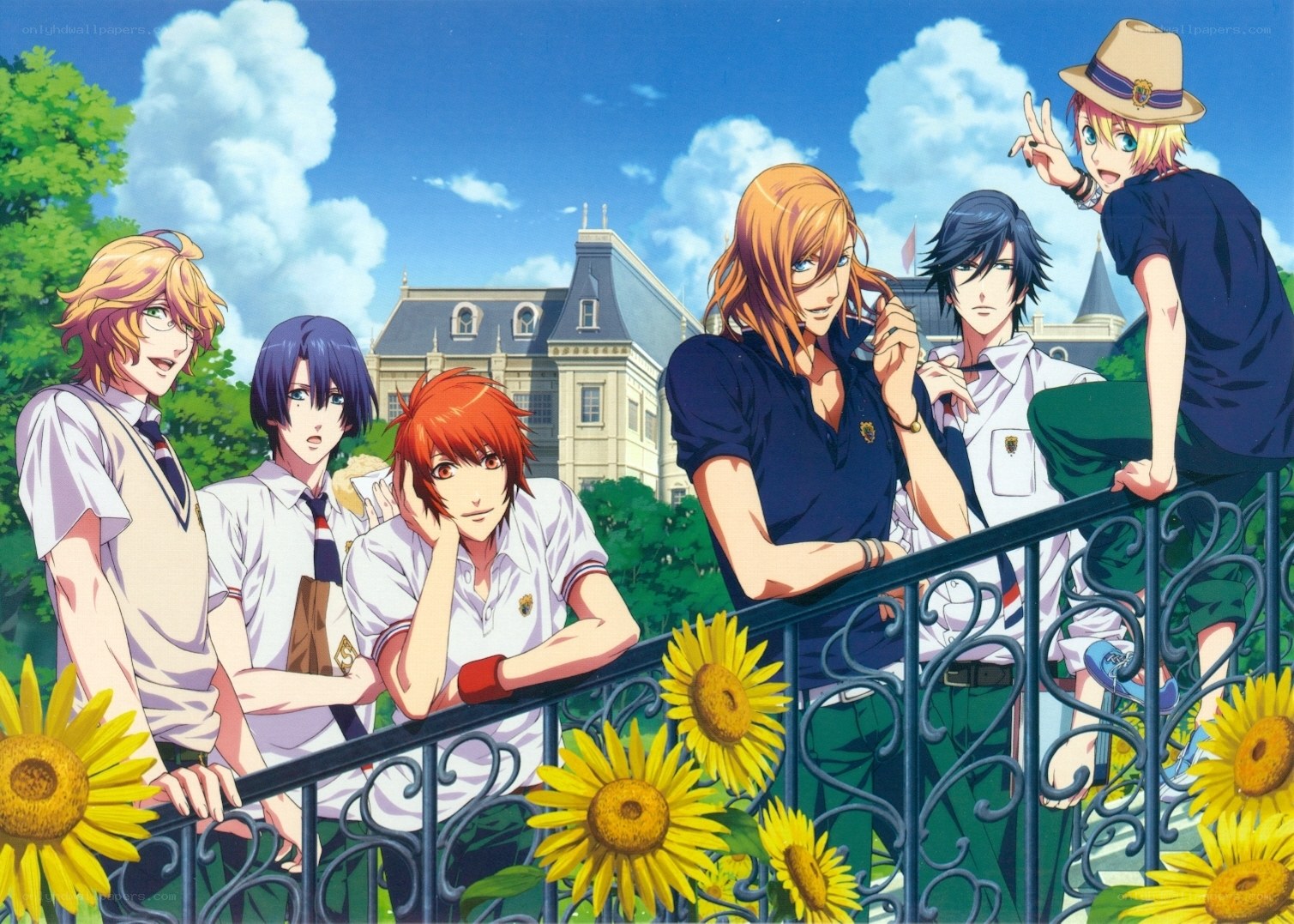 anime characters on a balcony