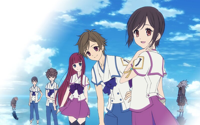 anime characters on a beach