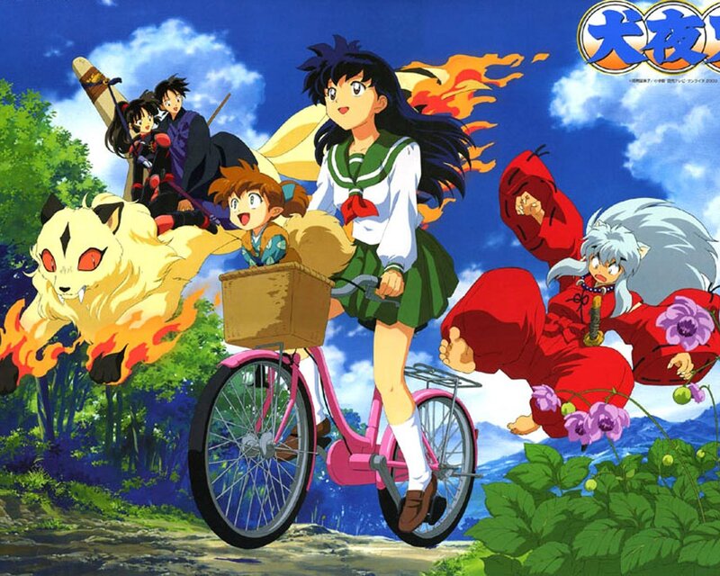 Anime Characters on a Bike — Blue