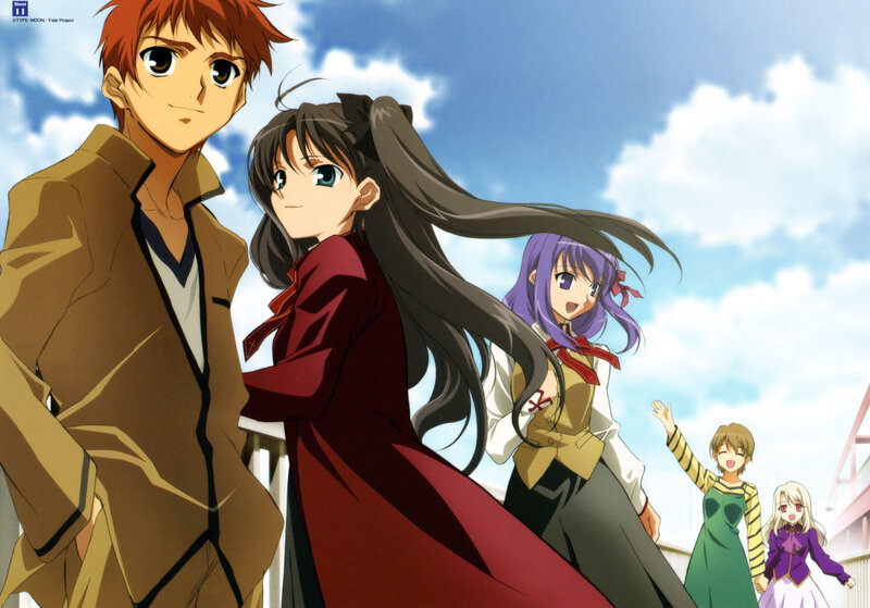 anime characters on a bridge