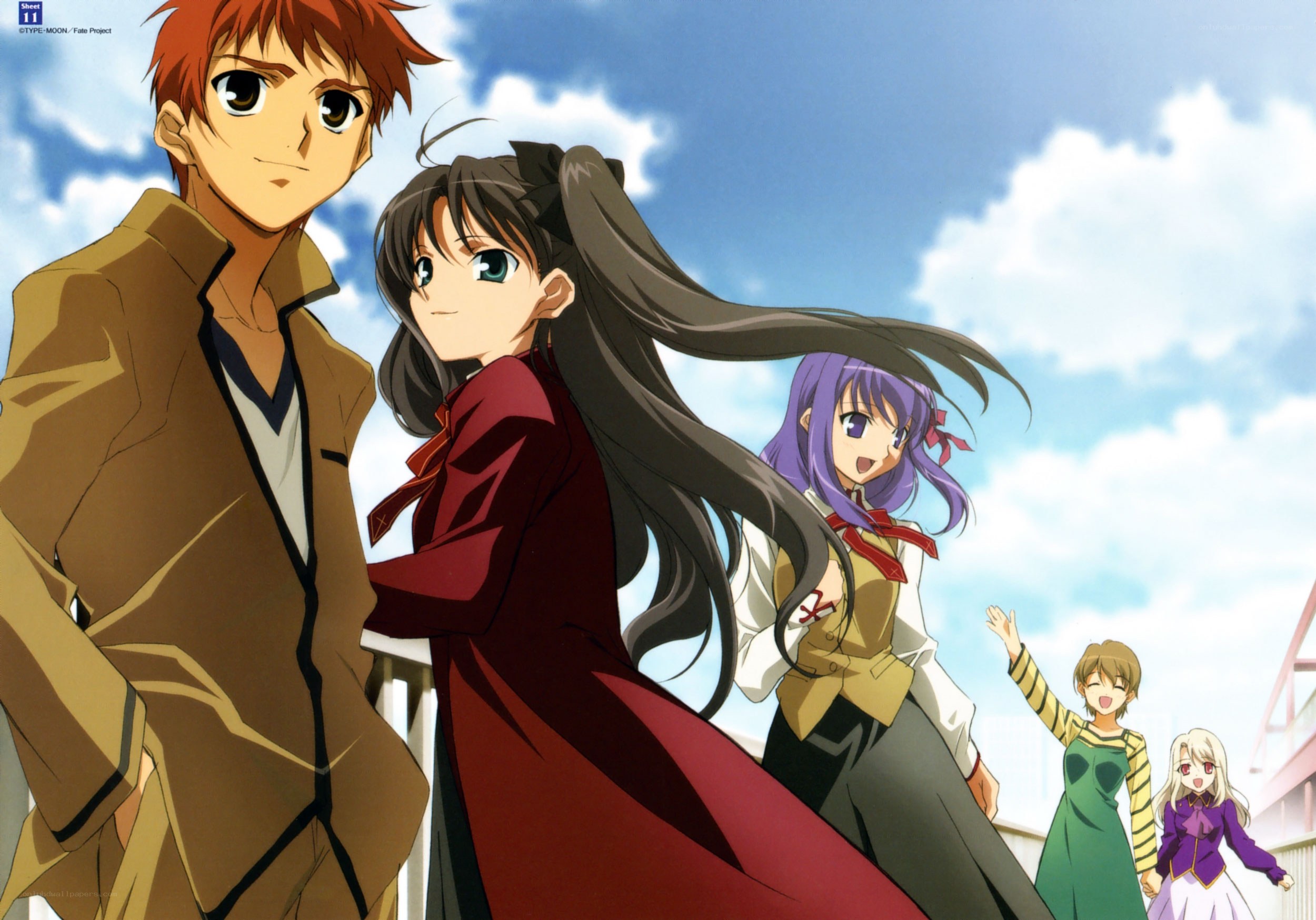anime characters on a bridge