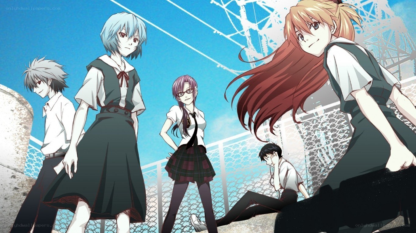 anime characters on a bridge