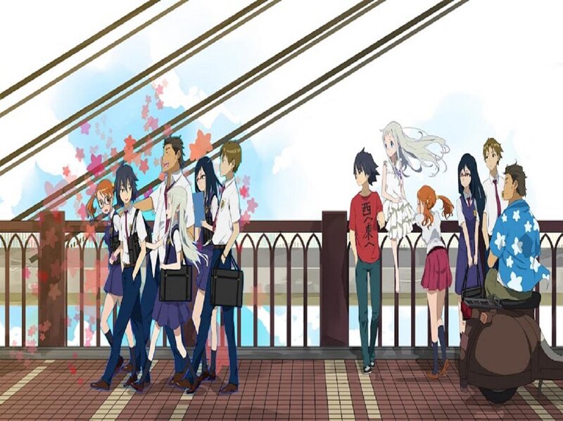 Anime Characters on a Bridge — Blue, Calm