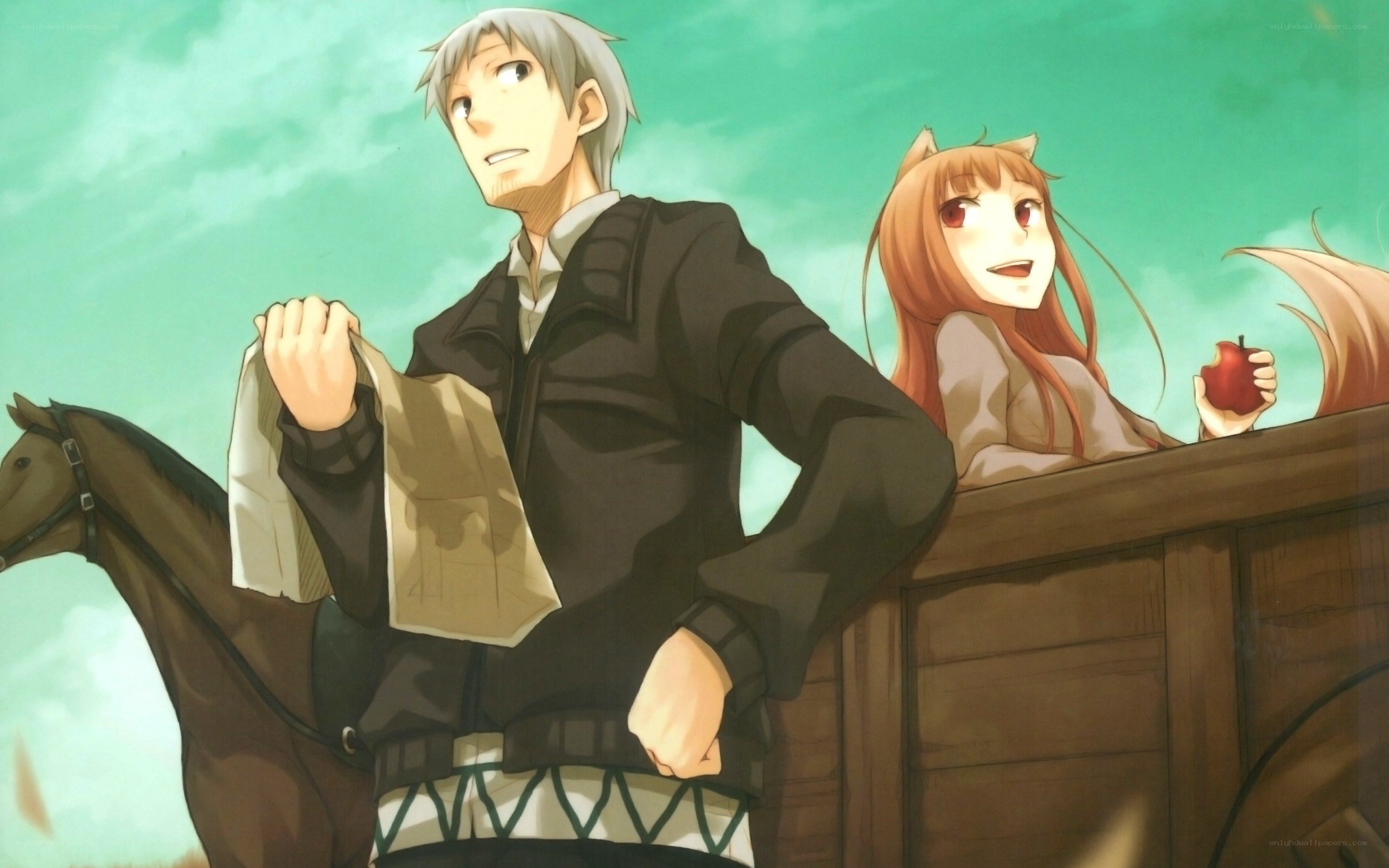 anime characters on a carriage
