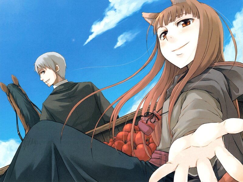 Anime characters on a carriage