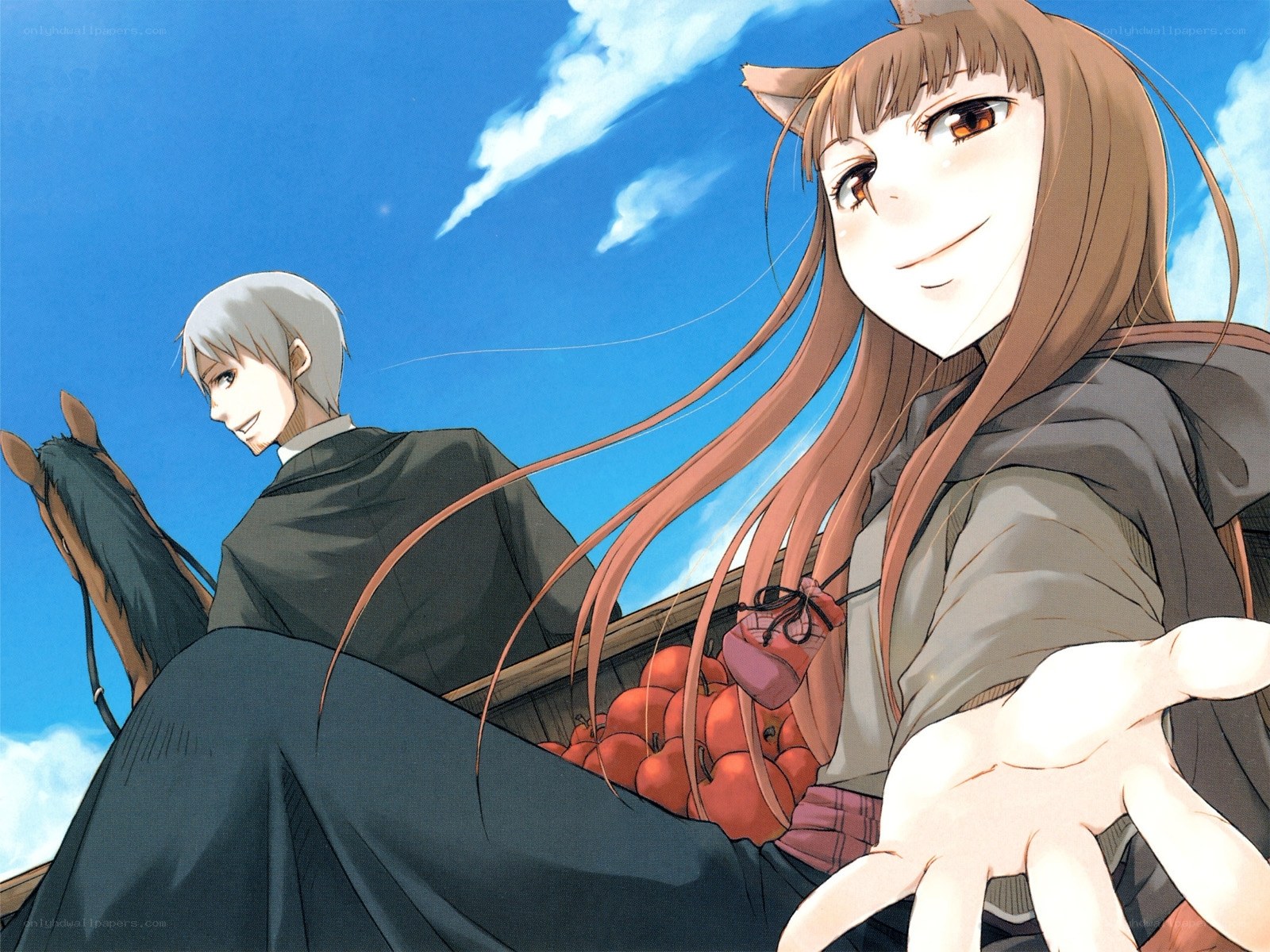 Anime characters on a carriage