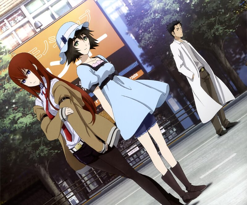 anime characters on a city street