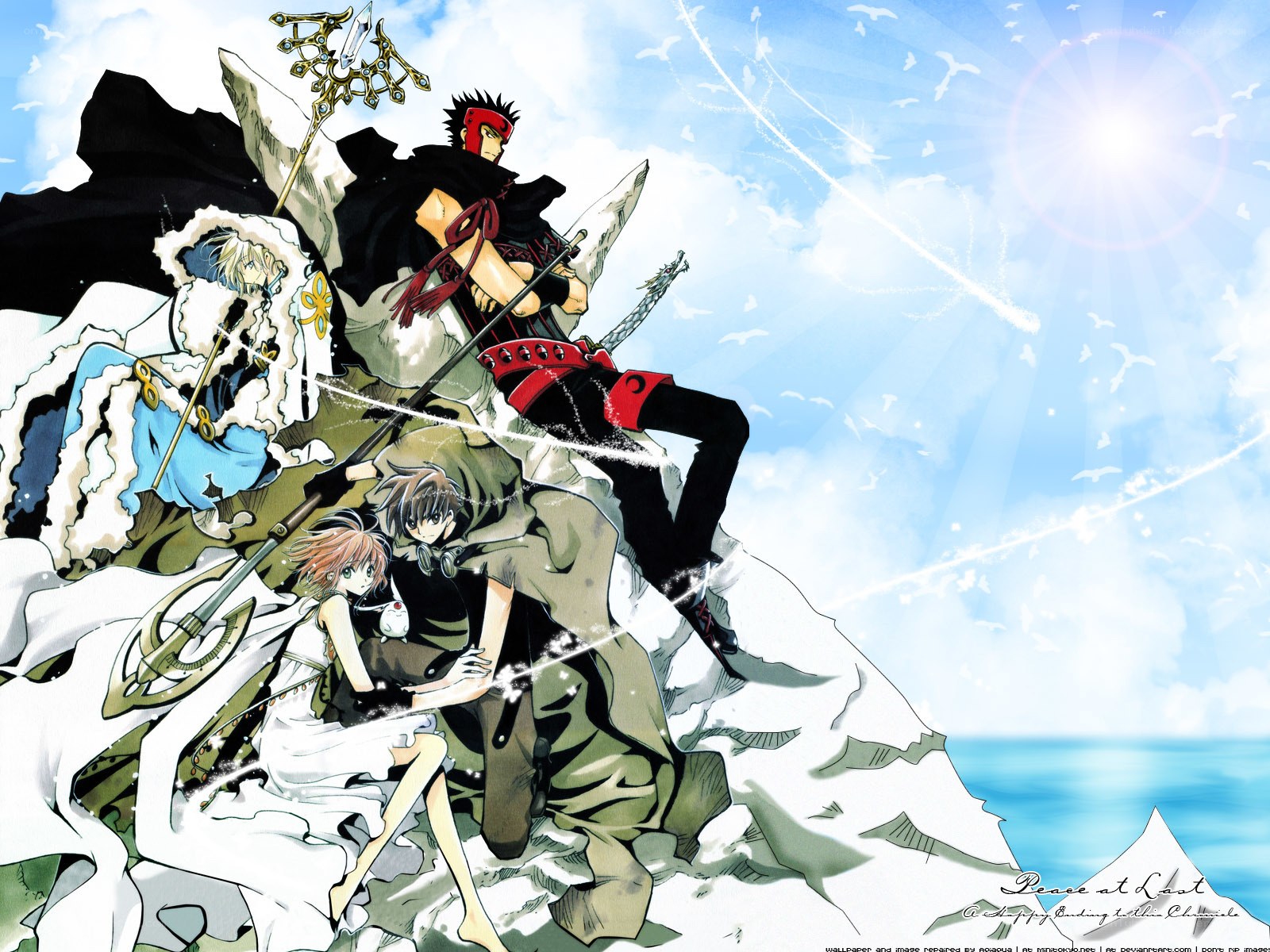 anime characters on a cliff