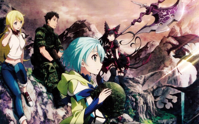 Anime Characters on a Cliff — Purple