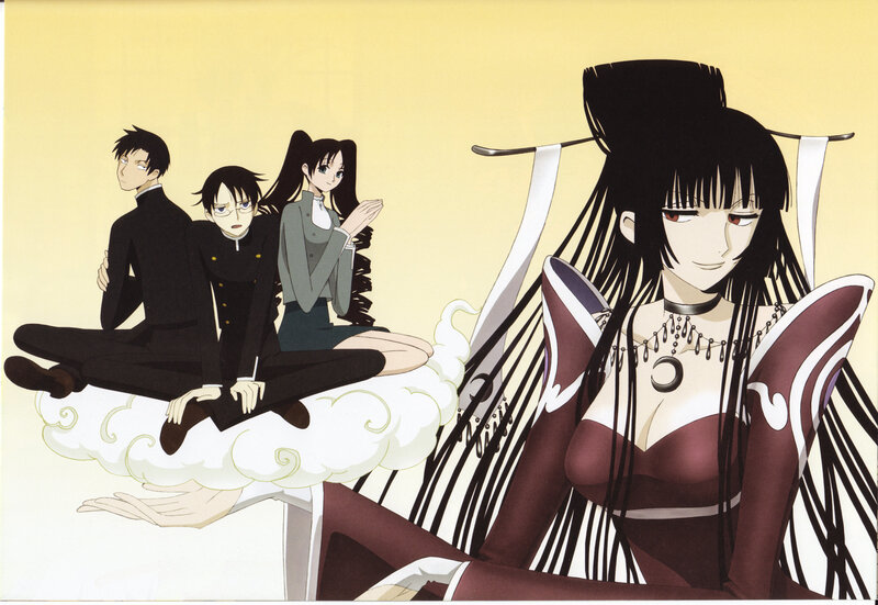 Anime characters on a cloud