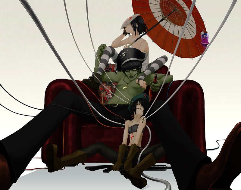 anime characters on a couch