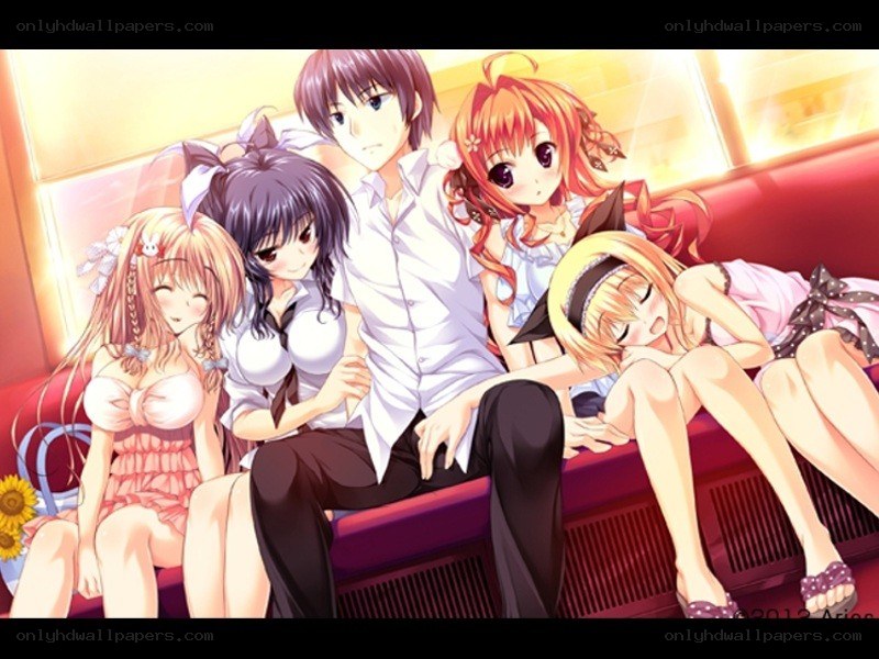 anime characters on a couch
