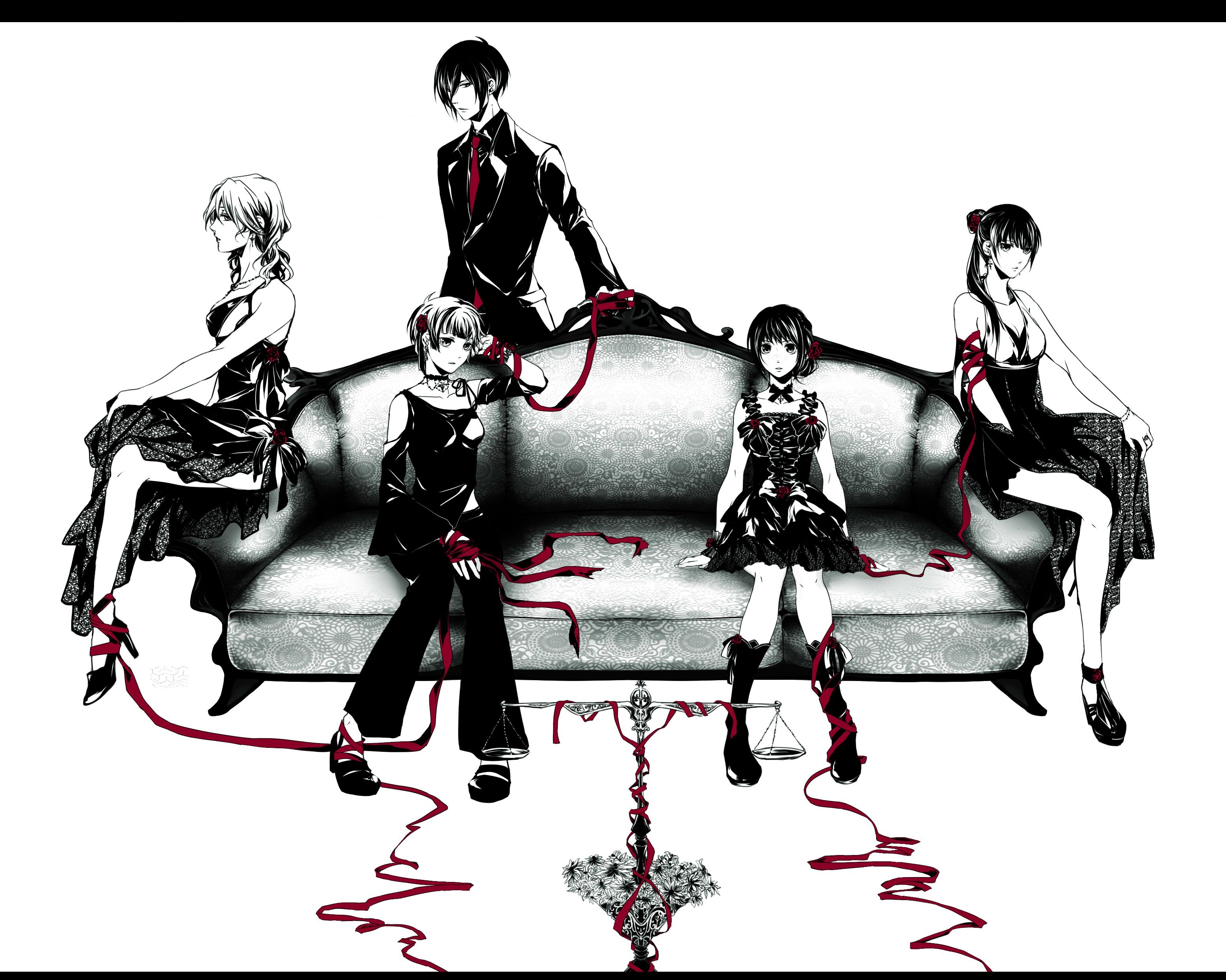 anime characters on a couch