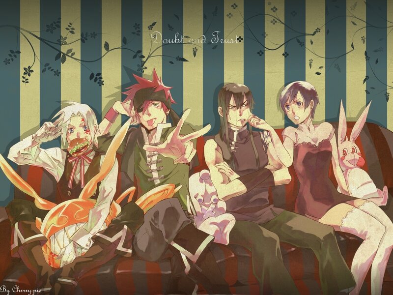 Anime characters on a couch