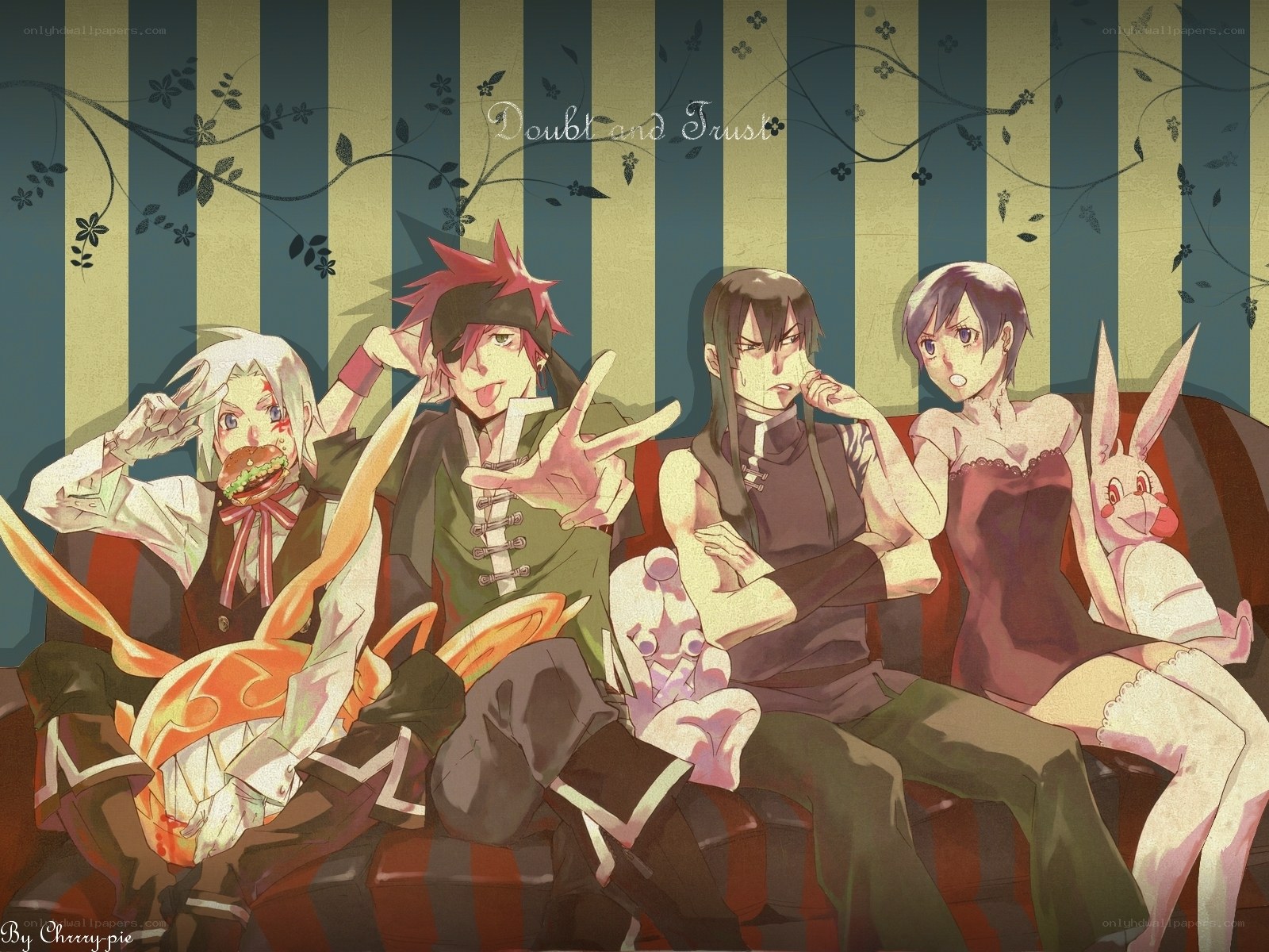 Anime characters on a couch